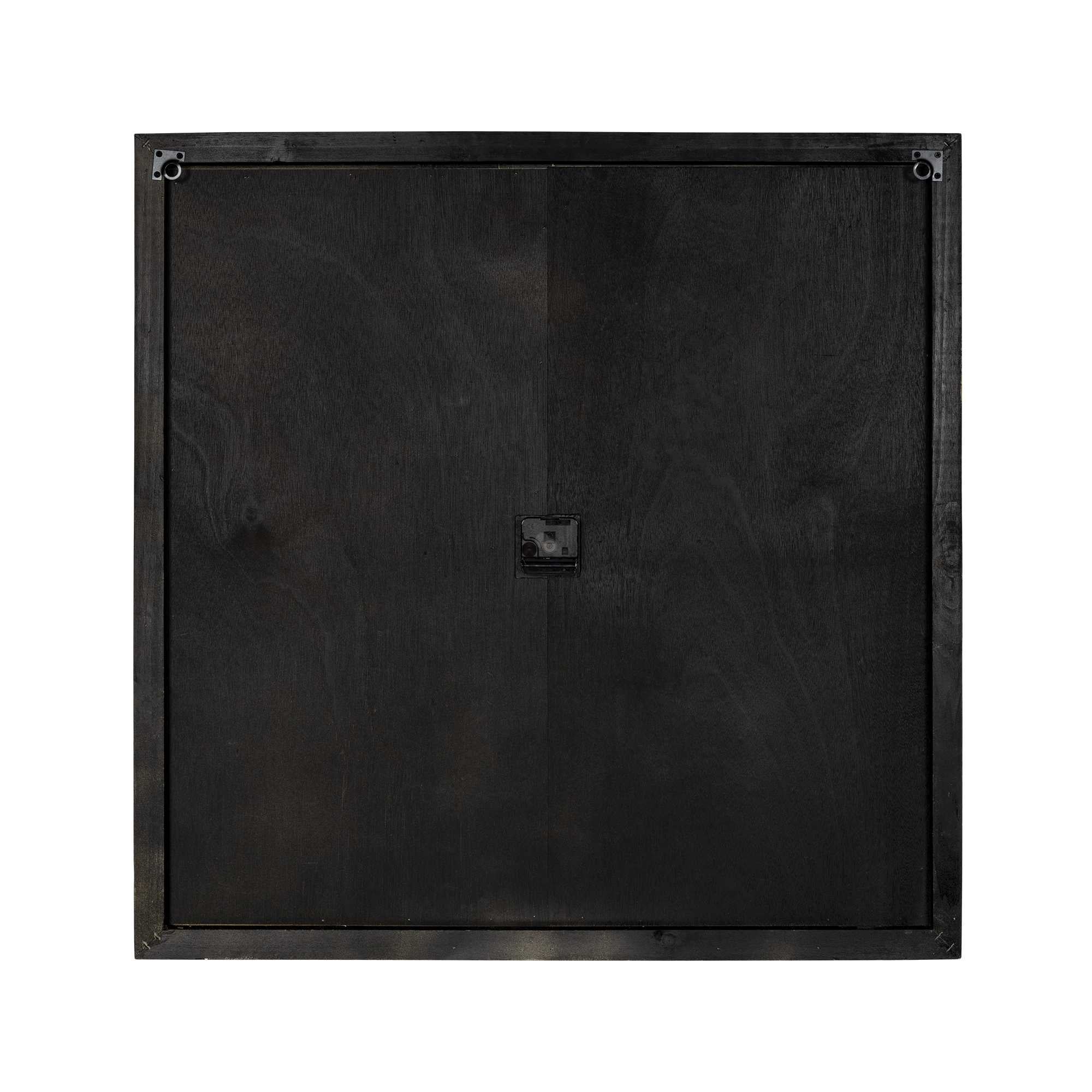 Square Distressed Wood And Metal Wall Clock With Vintage Touch