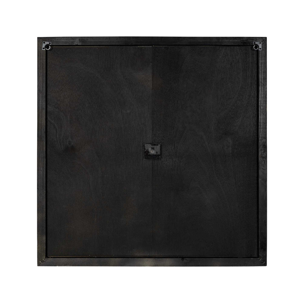 Square Distressed Wood And Metal Wall Clock With Vintage Touch