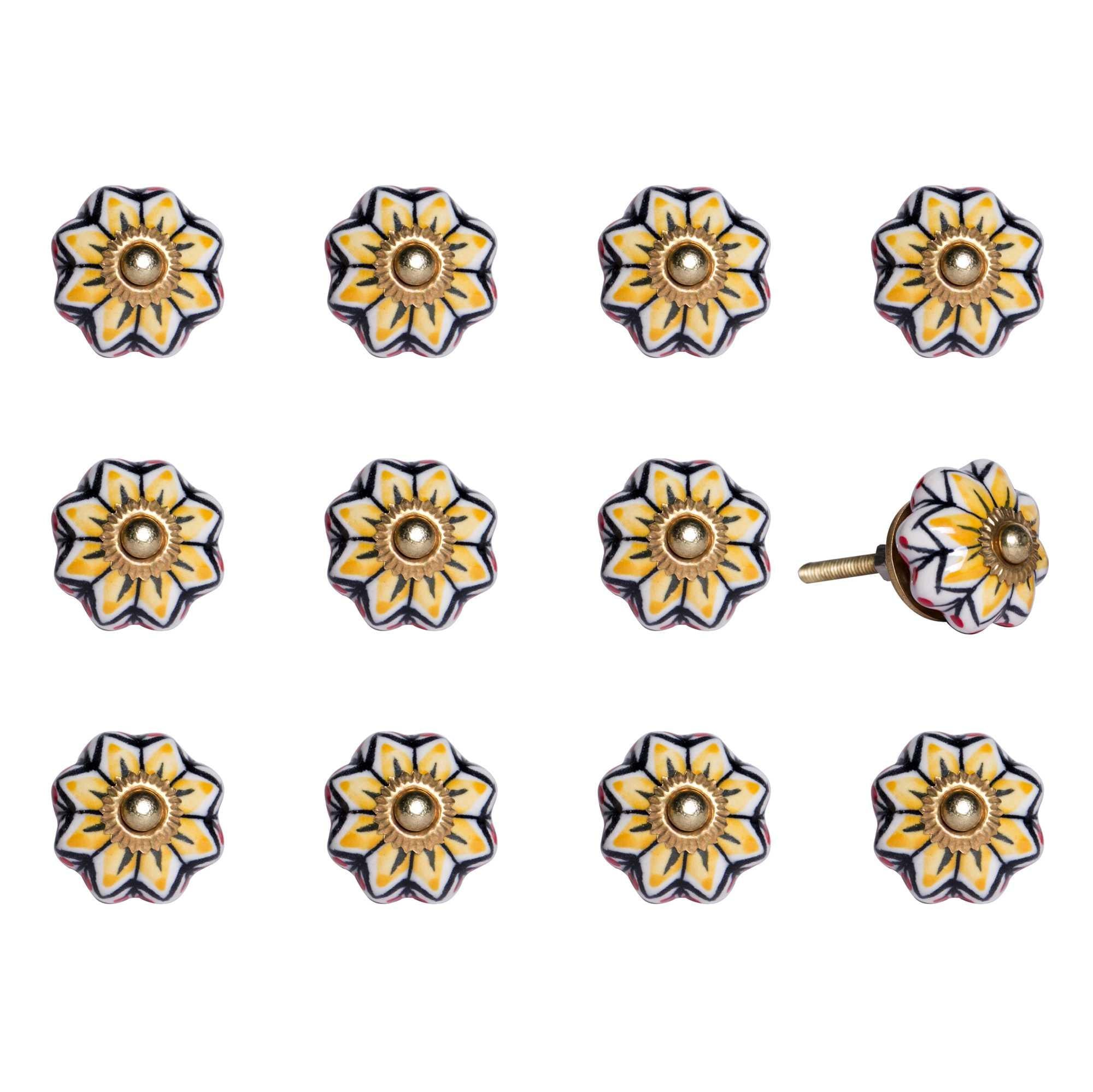 1.5 X 1.5 X 1.5 Yellow Blue And Red  Knobs 12 Pack