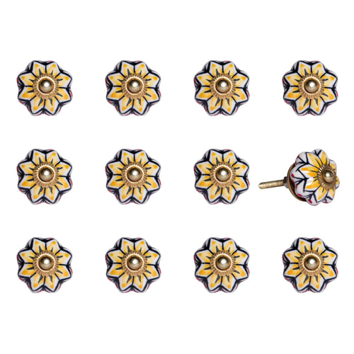 1.5 X 1.5 X 1.5 Yellow Blue And Red  Knobs 12 Pack