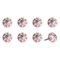 1.5 X 1.5 X 1.5 Hues Of White Pink And Burgundy  Knobs 8 Pack