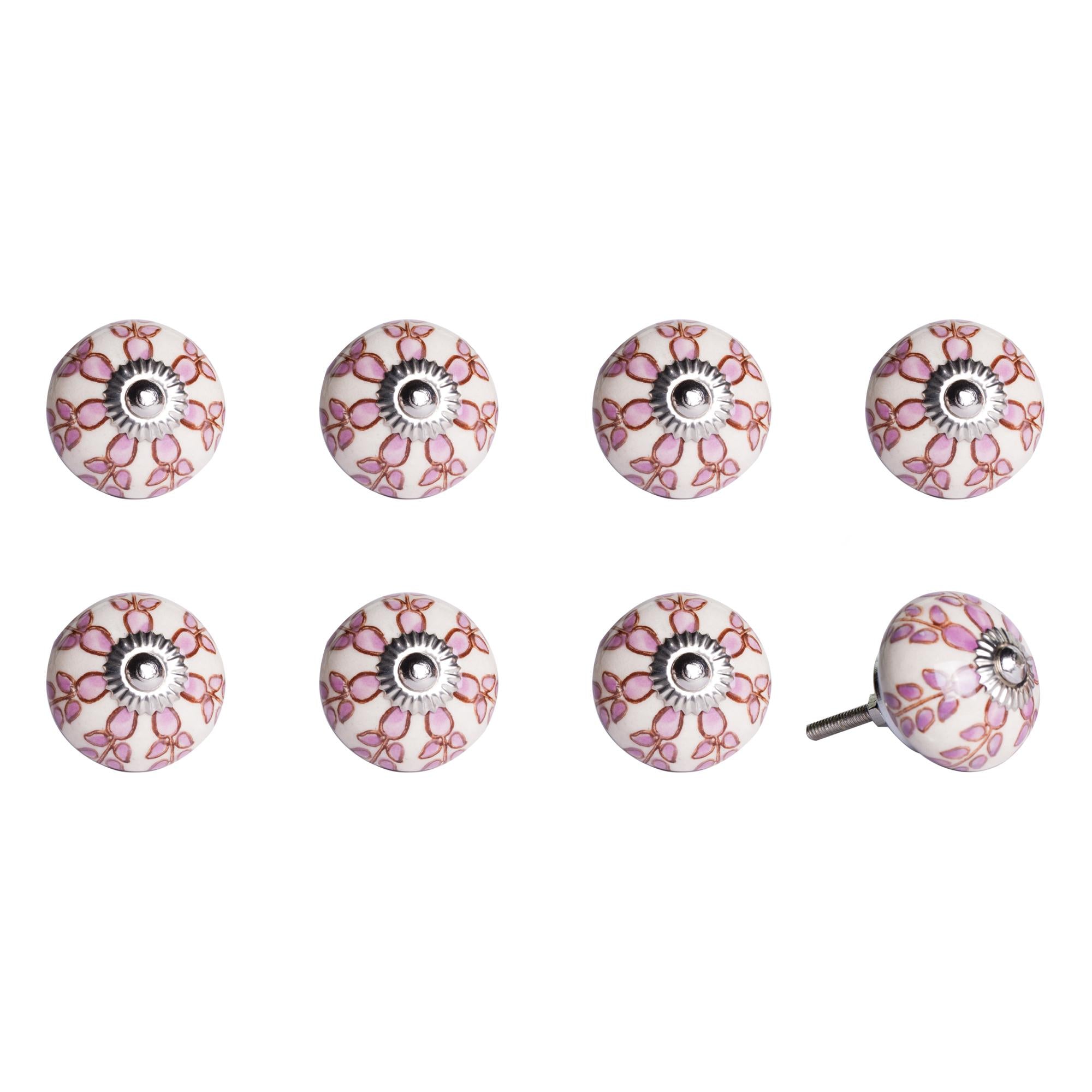 1.5 X 1.5 X 1.5 Hues Of White Pink And Burgundy  Knobs 8 Pack