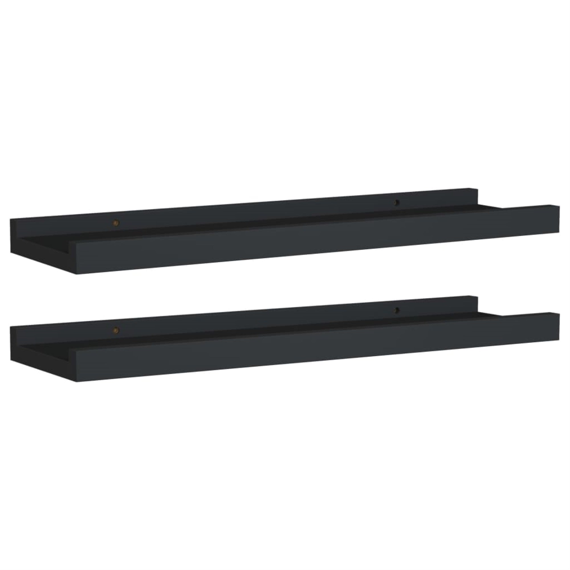vidaXL Picture Frame Ledge Shelves 2 pcs Black 15.7''x3.5''x1.2'' MDF