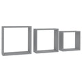 Vidaxl Wall Cube Shelves 3 Pcs Gray Mdf