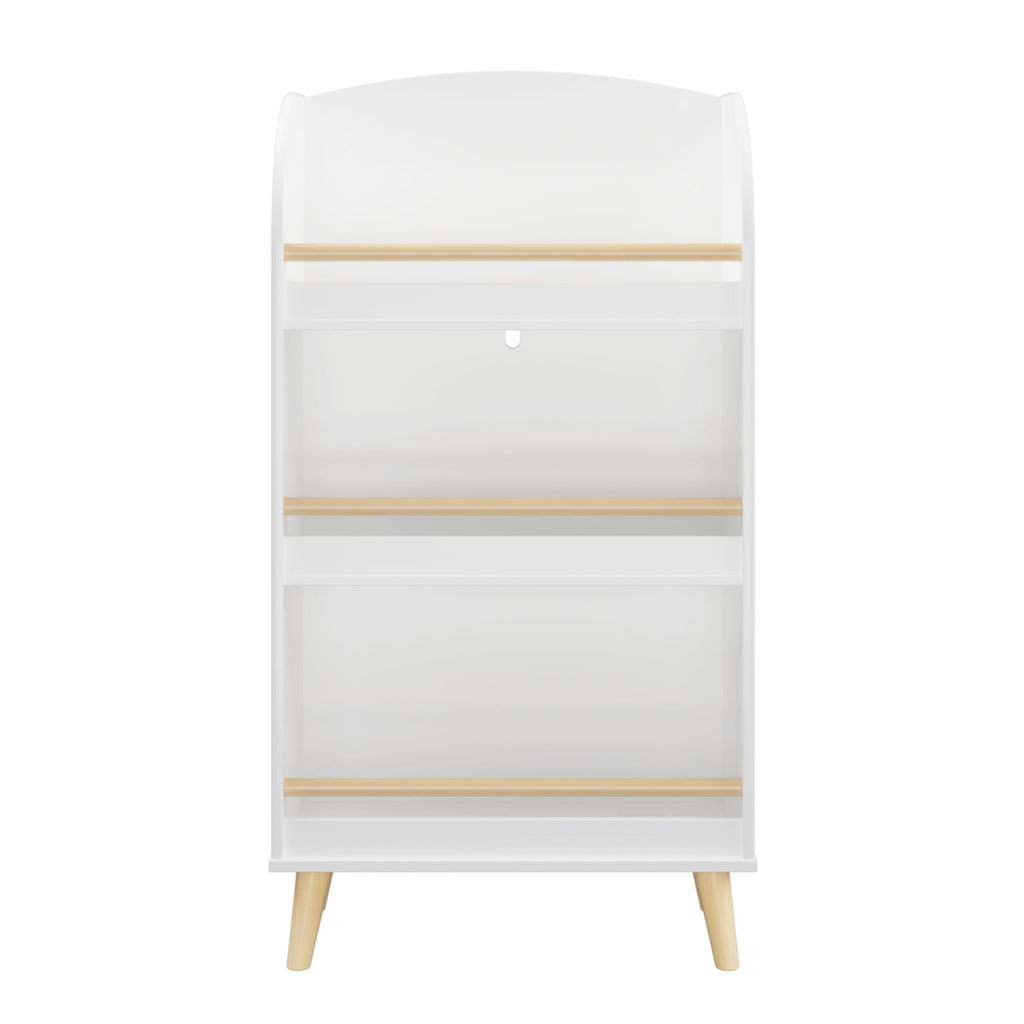 Bookshelf 3 Tier Book Organizer With Toy Storage - White