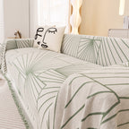 Modern Minimalist Chenille Line Pattern Sofa Cover, Dust and Scratch Resistant Throw Blankets for Couch
