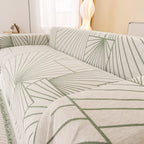 Modern Minimalist Chenille Line Pattern Sofa Cover, Dust and Scratch Resistant Throw Blankets for Couch