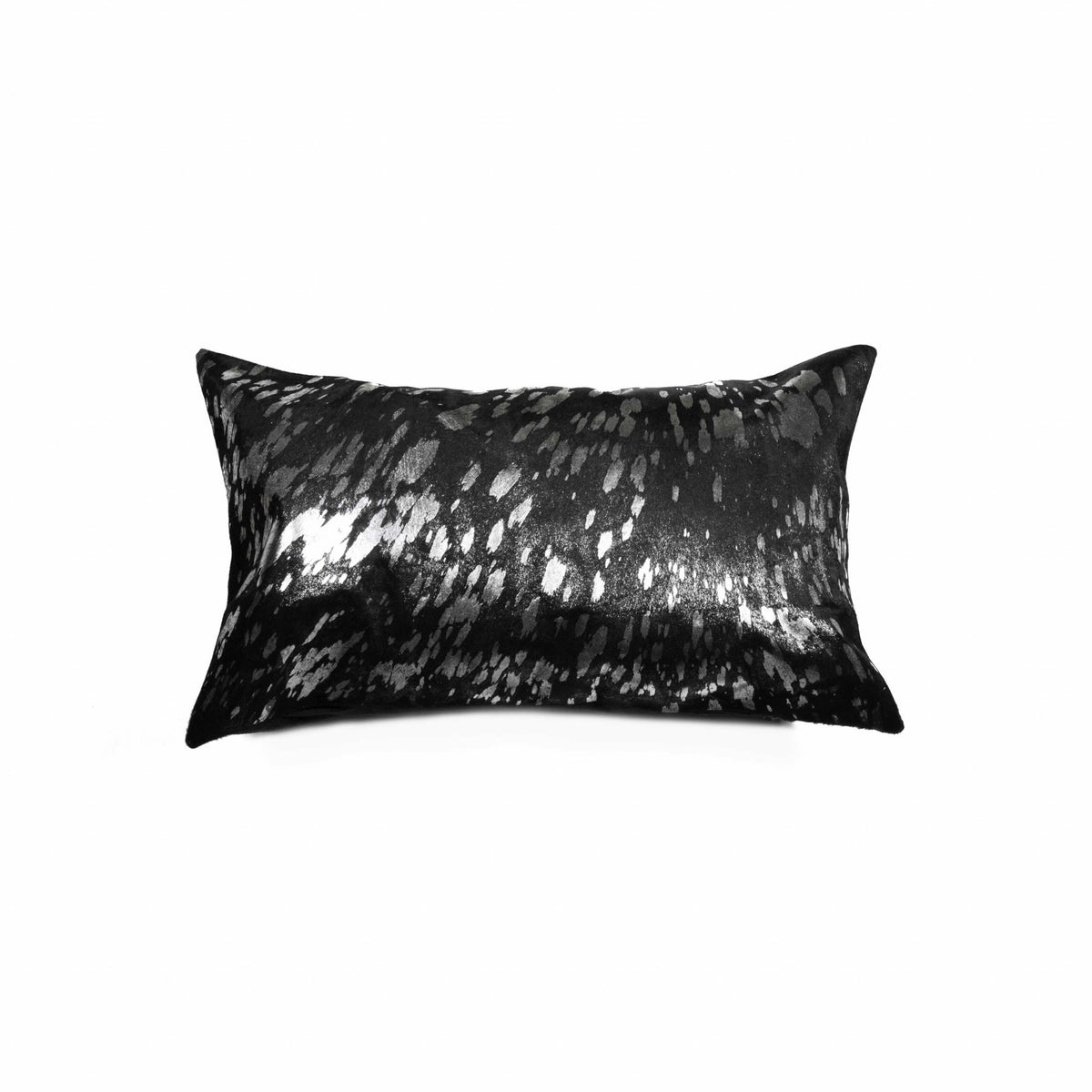 12' X 20' X 5' Modern Silver And Black Torino Kobe Cowhide  Pillow