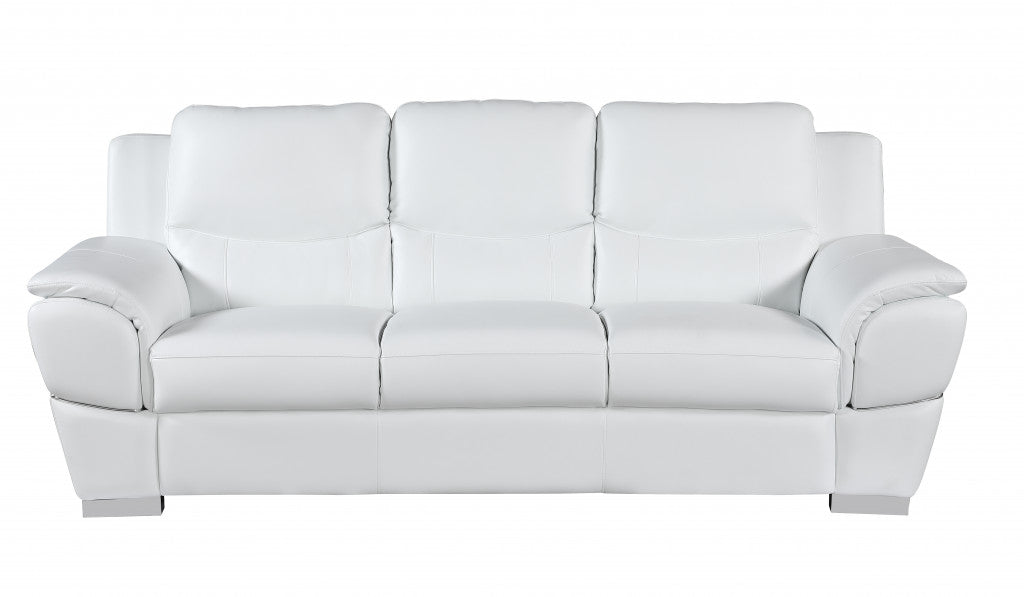 37'' Chic White Leather Sofa