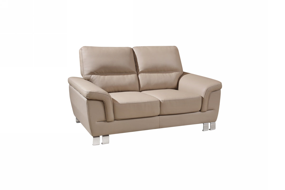 37 Modern Beige Leather Loveseat