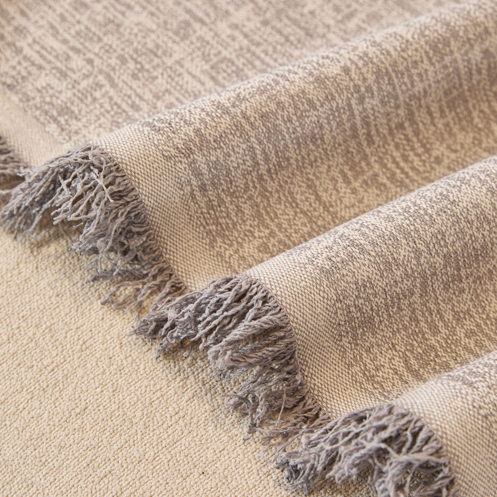 Linen-Look Textured Couch Throw Cover, Breathable Sofa Blanket & Furniture Protector