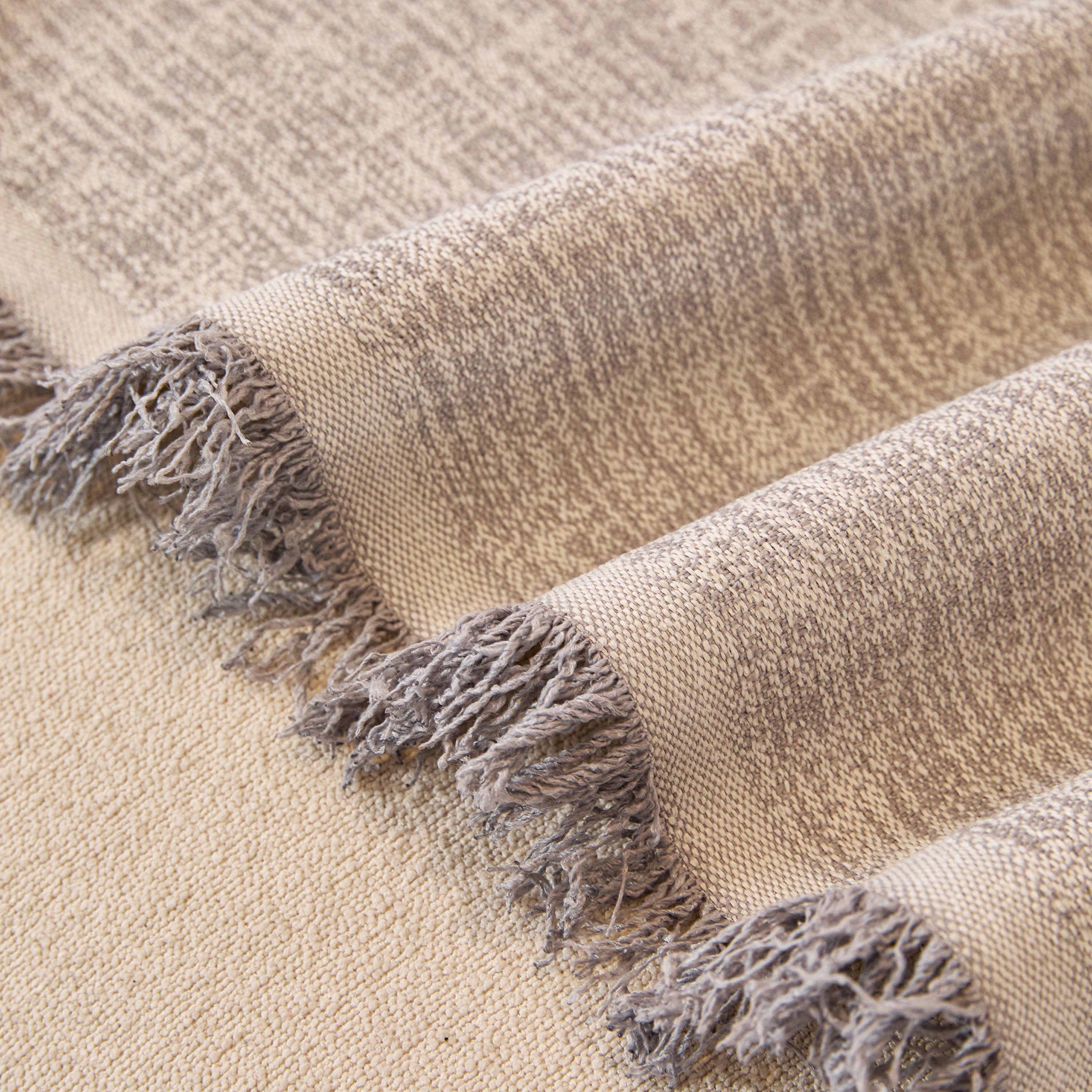 Linen-Look Textured Couch Throw Cover, Breathable Sofa Blanket & Furniture Protector