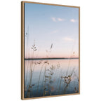Sylvie Serene Sunset Lake Landscape Framed Canvas by Patricia Hasz
