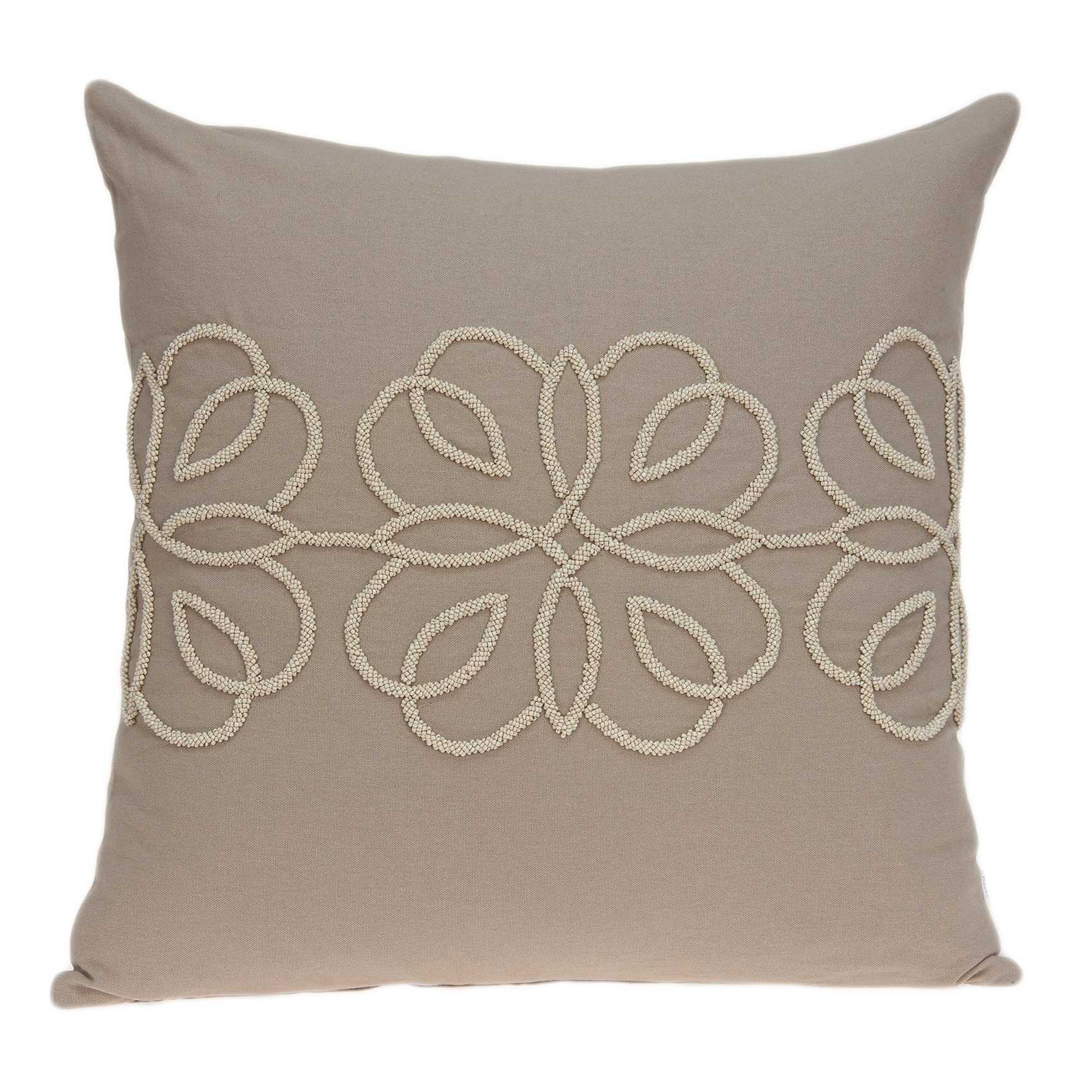 HomeRoots 100% Cotton Parkland Collection Sutra Transitional Tan Pillow Cover with Poly Insert