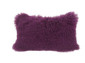 17 Purple Genuine Tibetan Lamb Fur Pillow With Microsuede Backing