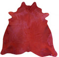6.5 Red Genuine Cowhide Area Rug