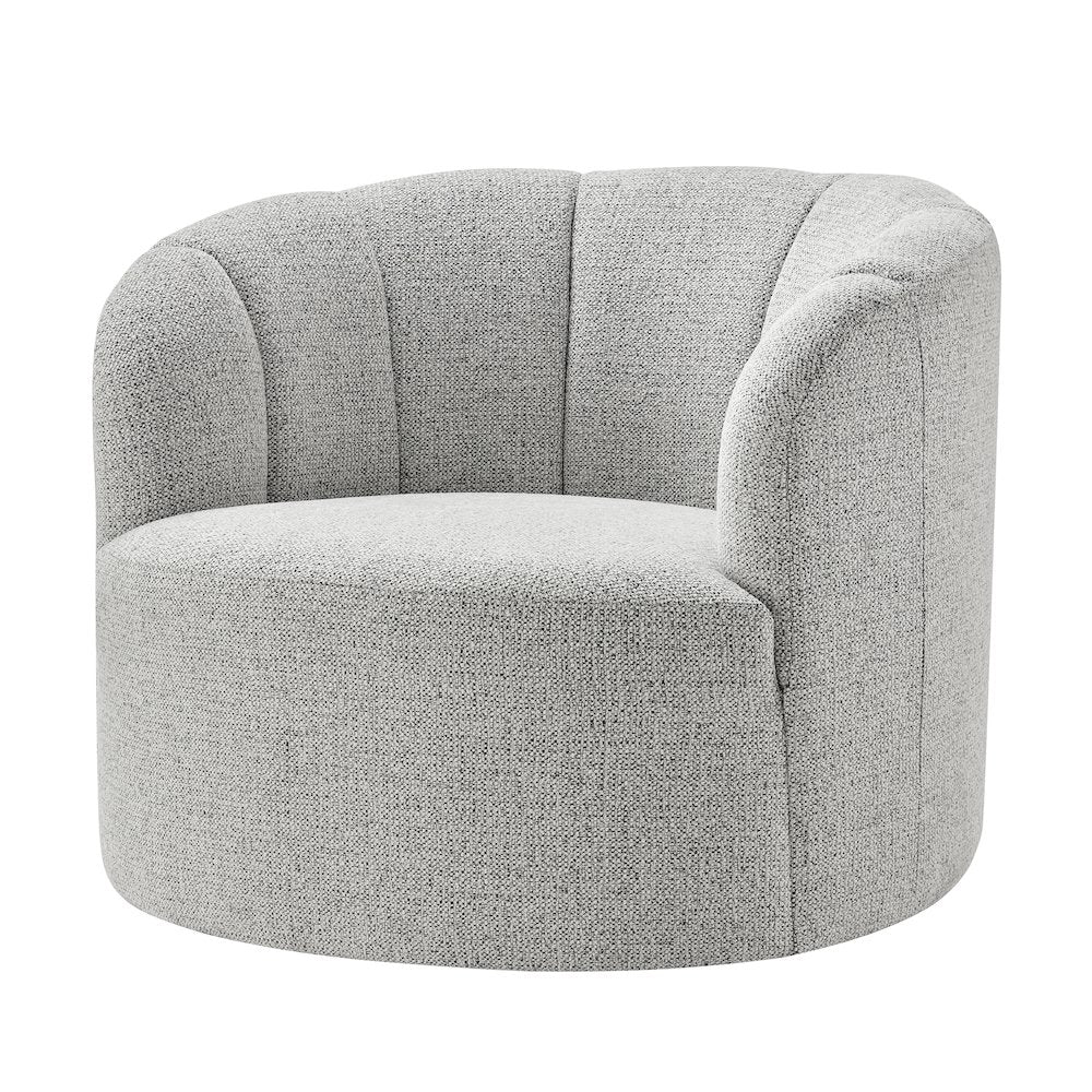 Elowen Swivel Accent Arm Chair  Heathered Cream Chenille