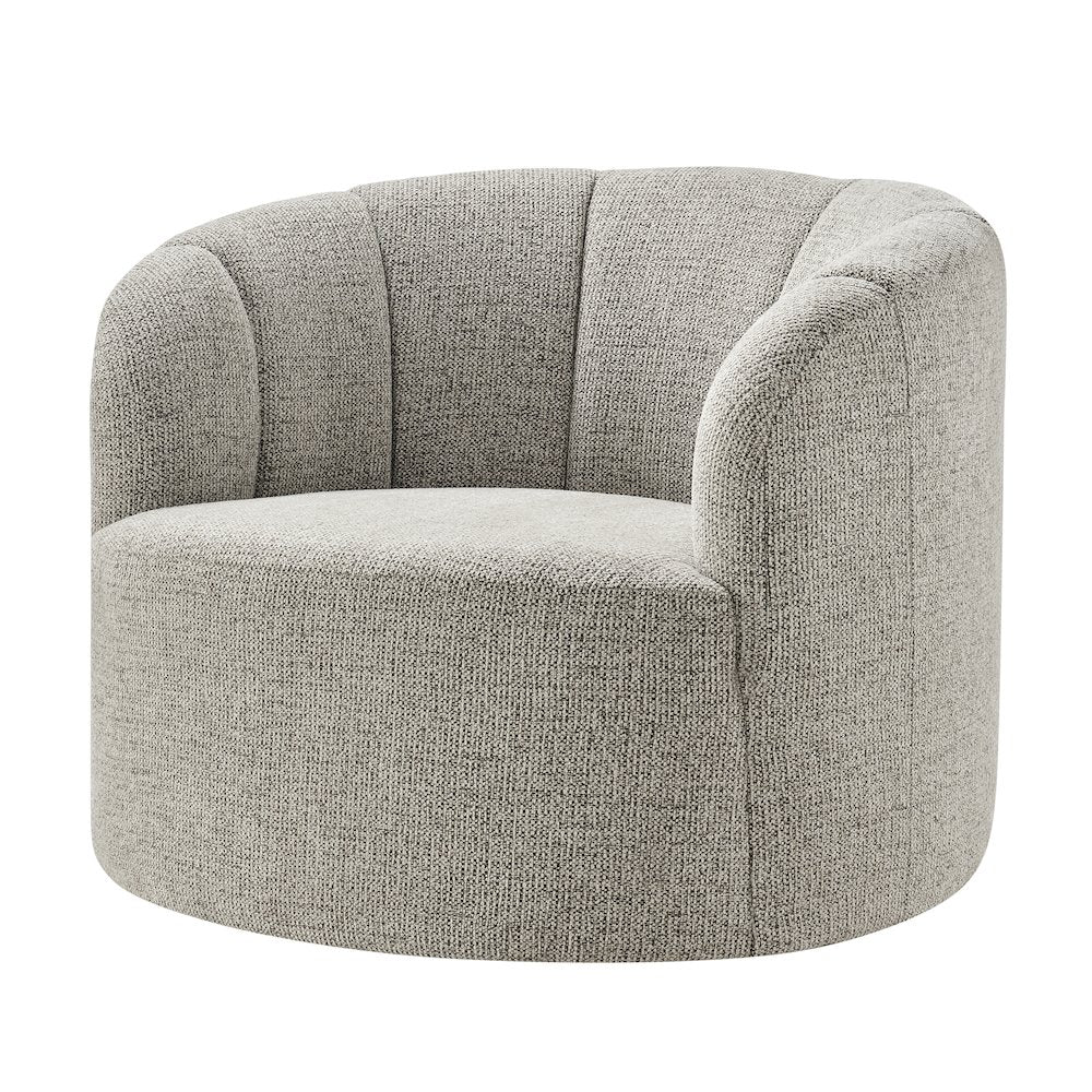 Elowen Swivel Accent Arm Chair  Heathered Taupe Chenille