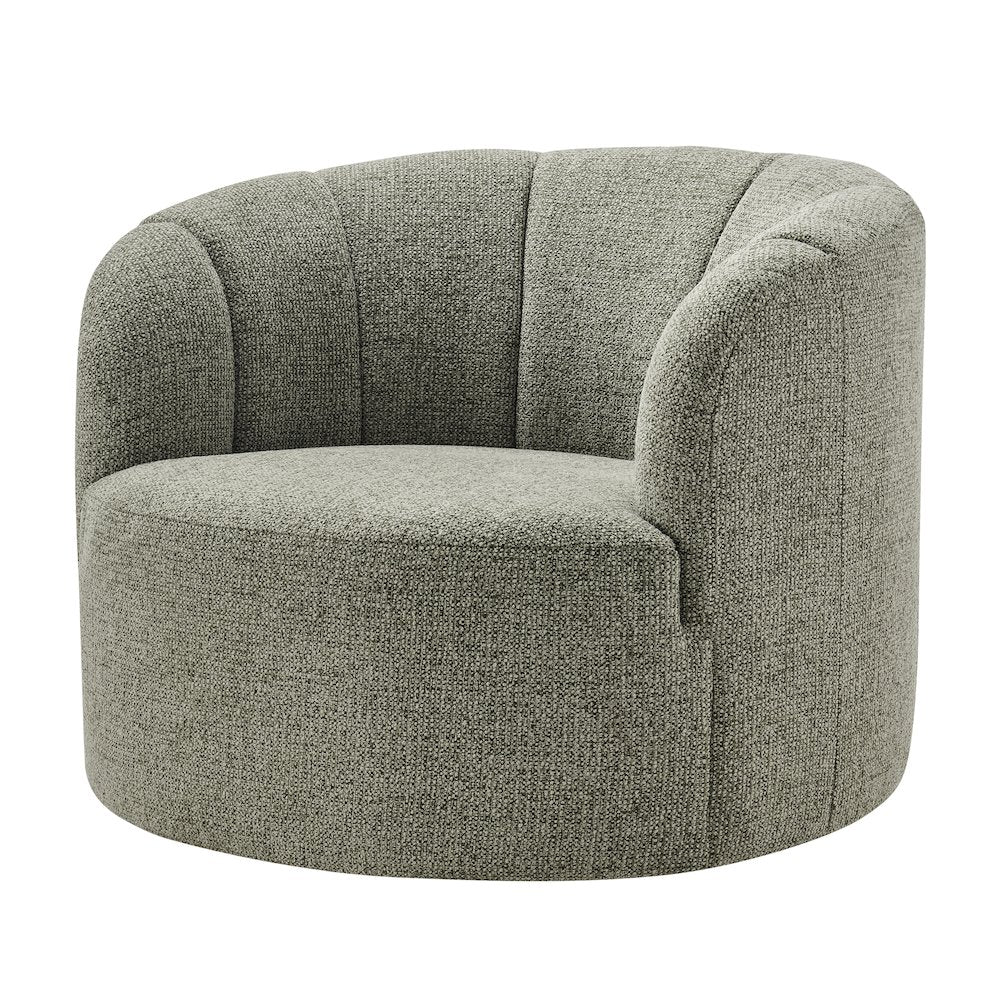 Elowen Swivel Accent Arm Chair  Heathered Olive Chenille