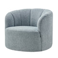 Elowen Swivel Accent Arm Chair  Heathered Blue Chenille