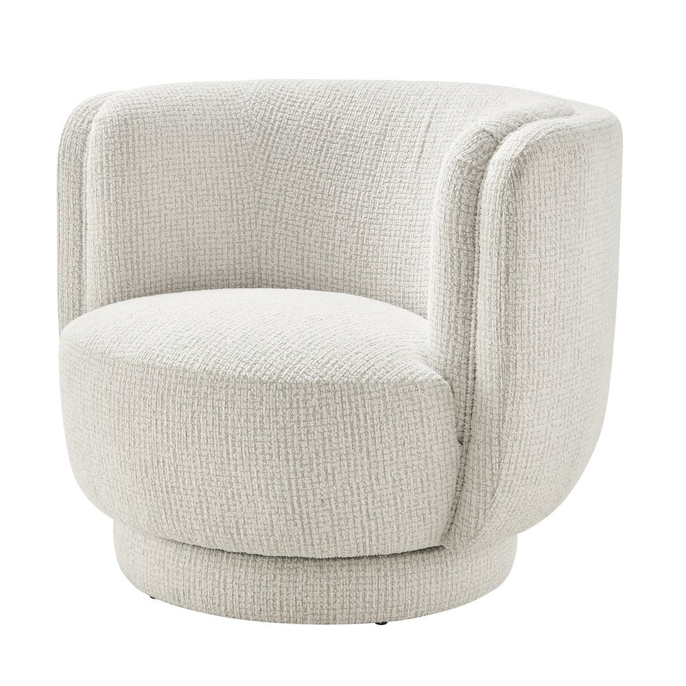Veloura Swivel Accent Arm Chair  Mila Ivory