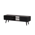 Wilson Slat Low TV Stand  58 InchW x 14 InchD x 17.5 InchH  Black