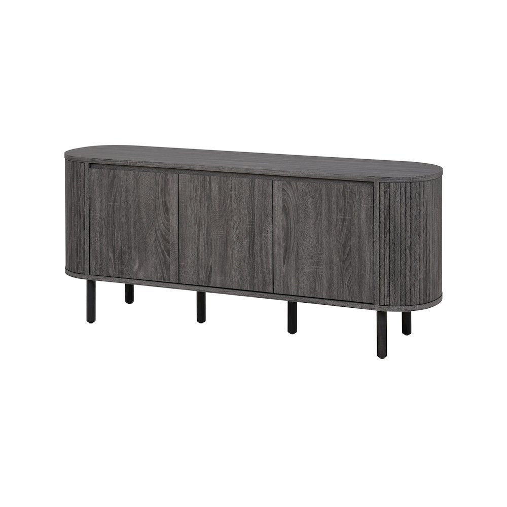 Wimberly 3Door TV Stand  Charred Black