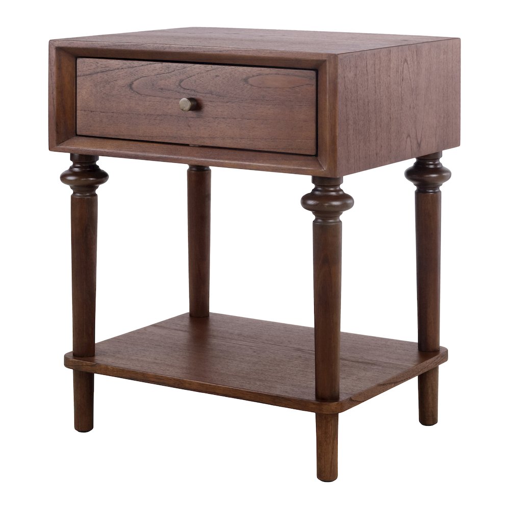 Romilda 1Drawer Accent Table  Walnut