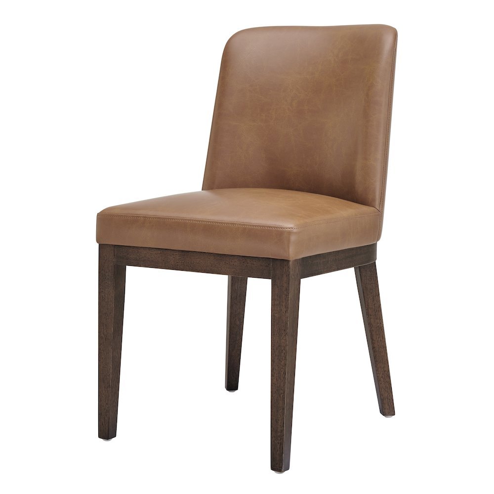 Cayden Dining Side Chair  Borneo Chocolate Faux Leather