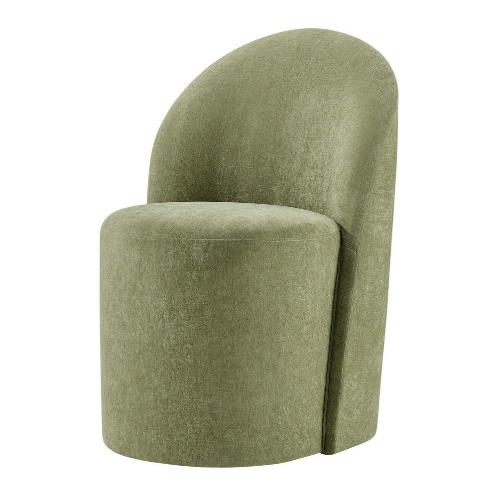 Cabrina Dining Side Chair w/ Casters  Millburry Green Chenille