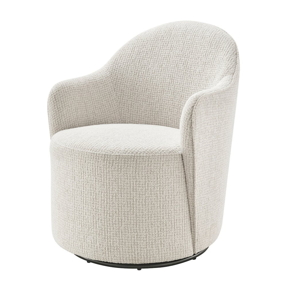 Zia Swivel Accent Chair  Mila Ivory