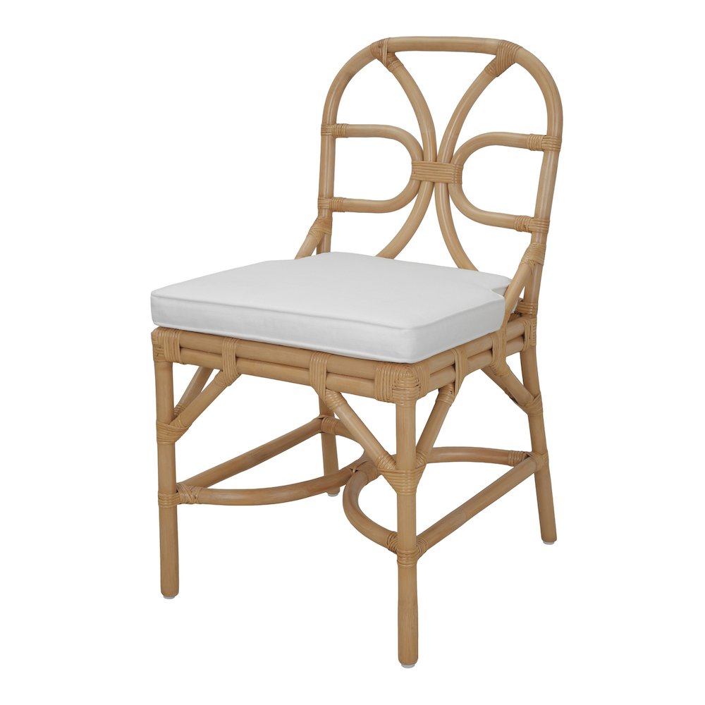 Eira Rattan Dining Side Chair  Natural Wheat  Set of 2
