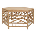 Kano Coffee Table  Natural Wheat Rattan Base  Wood Top
