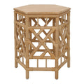 Kano Accent Table  Natural Wheat Rattan Base  Wood Top