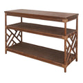 Sorea Console  Cane Brown Rattan Base  Wood Top