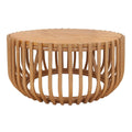 Bexa Coffee Table  Honey Rattan Base  Wood Top
