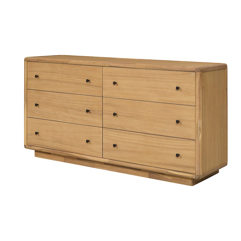 Rosette 6Drawer Dresser  Light Natural