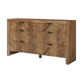 Kingston Herringbone 6Drawer Dresser  Hazelnut Brown