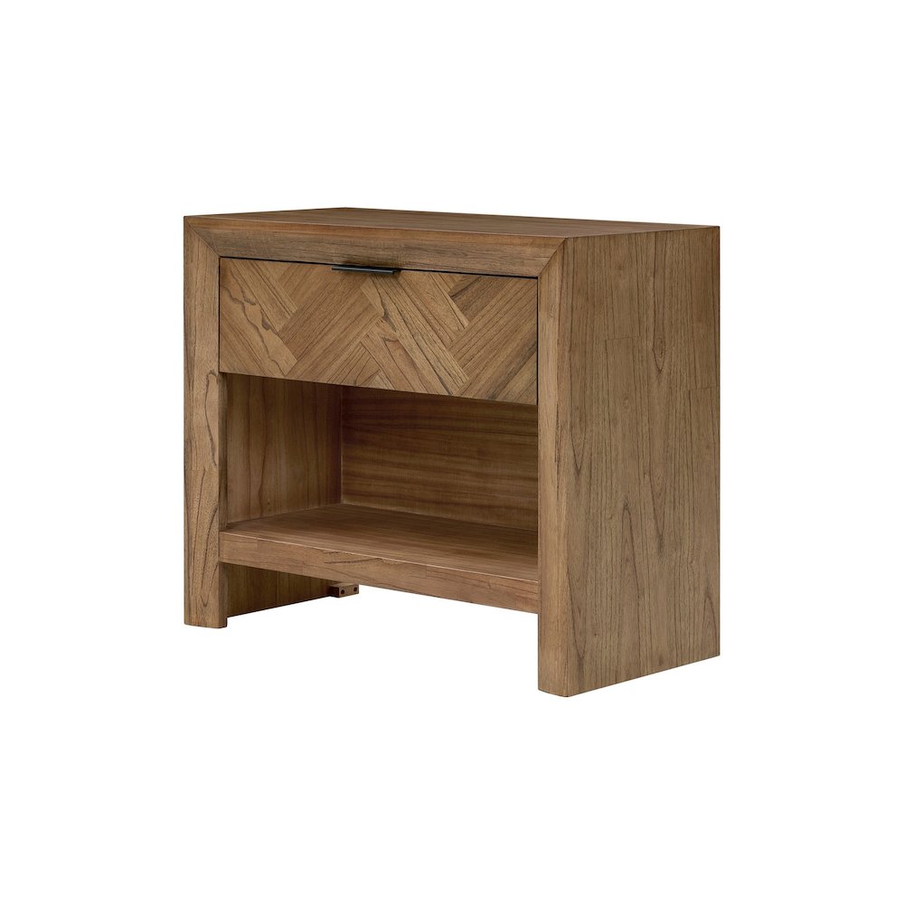 Kingston Herringbone Accent Table  Hazelnut Brown  30 InchW