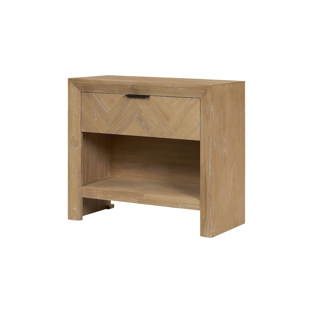 Kingston Herringbone Accent Table  Light Natural  30 InchW