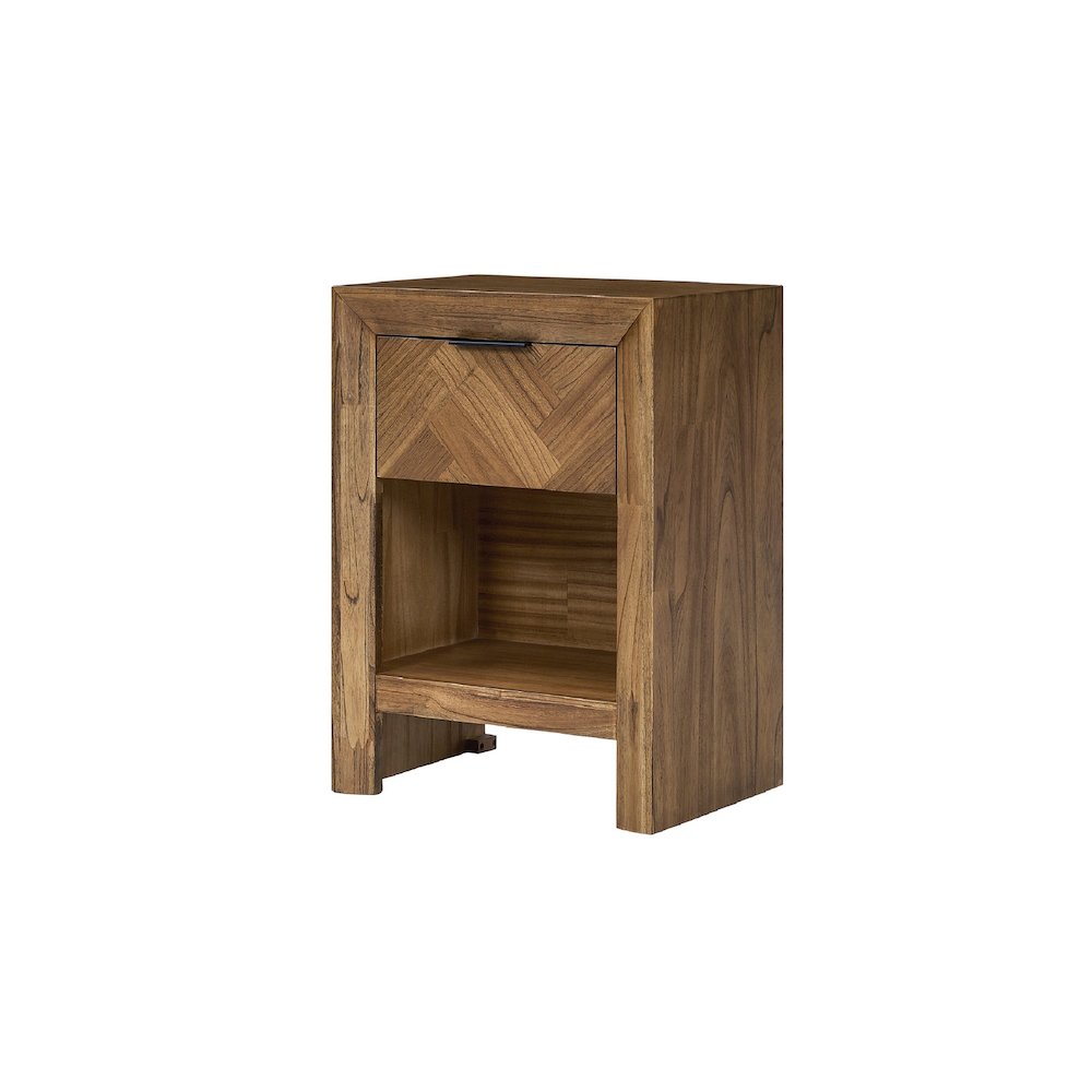 Kingston Herringbone Accent Table  Hazelnut Brown  20 InchW