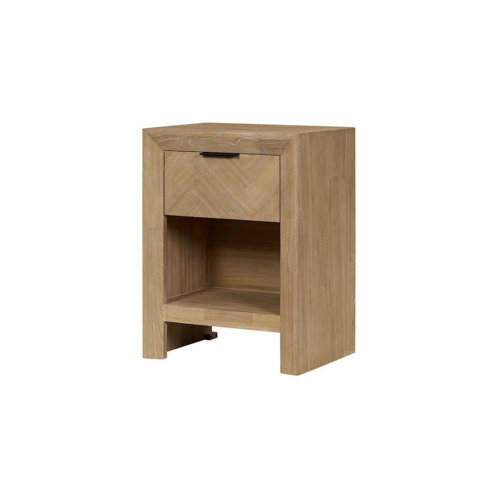 Kingston Herringbone Accent Table  Light Natural  20 InchW