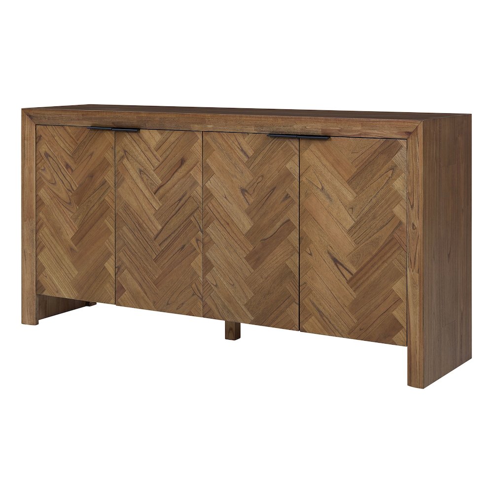 Kingston Herringbone 4Door Sideboard  Hazelnut Brown