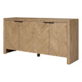 Kingston Herringbone 4Door Sideboard  Light Natural
