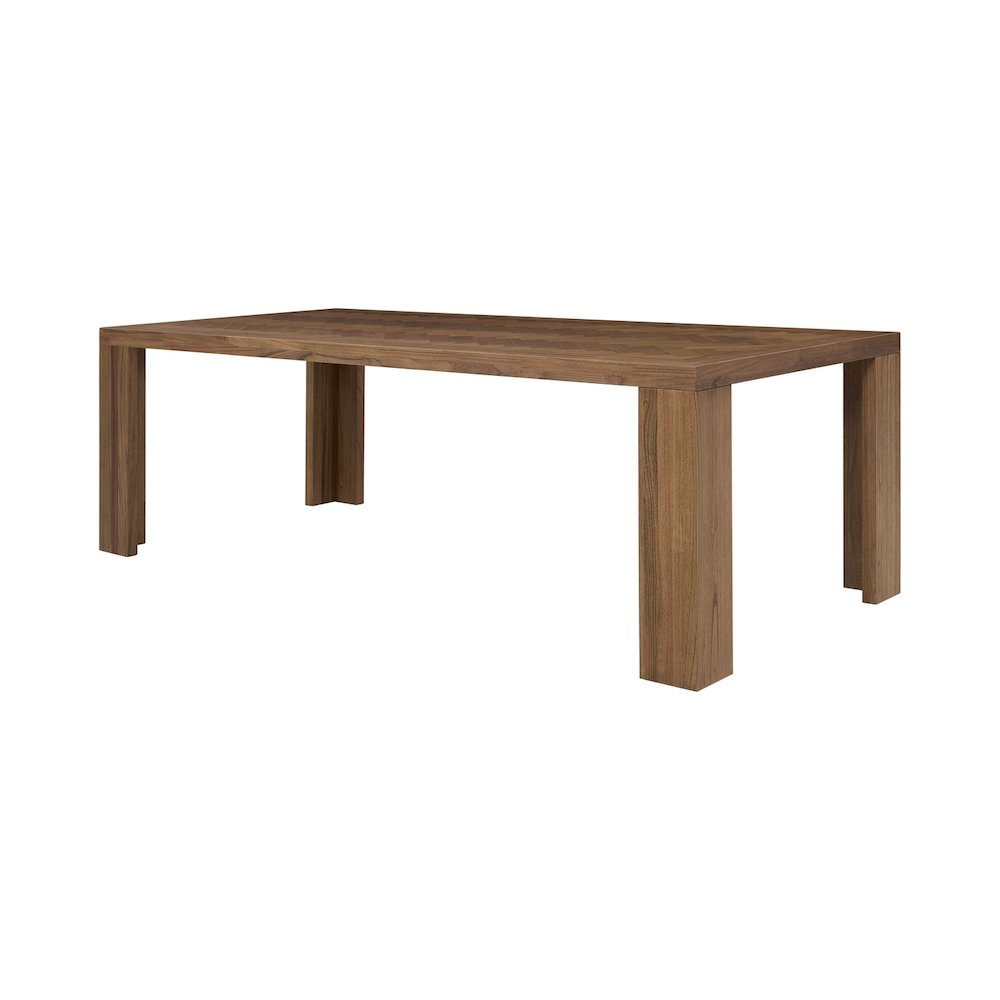 Kingston Herringbone Dining Table  Hazelnut Brown
