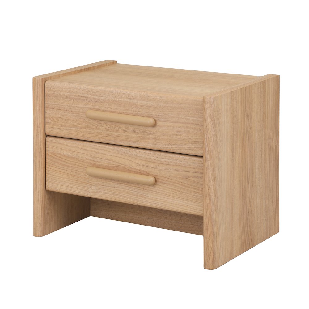 Fortville 2Drawer Accent Table  Light Oak