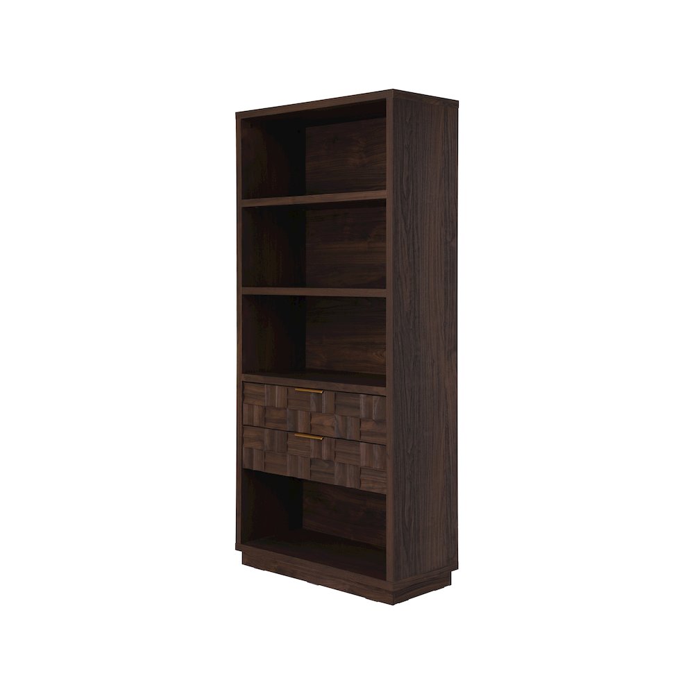 Dreighton 2Drawer Bookcase  Coffee Brown