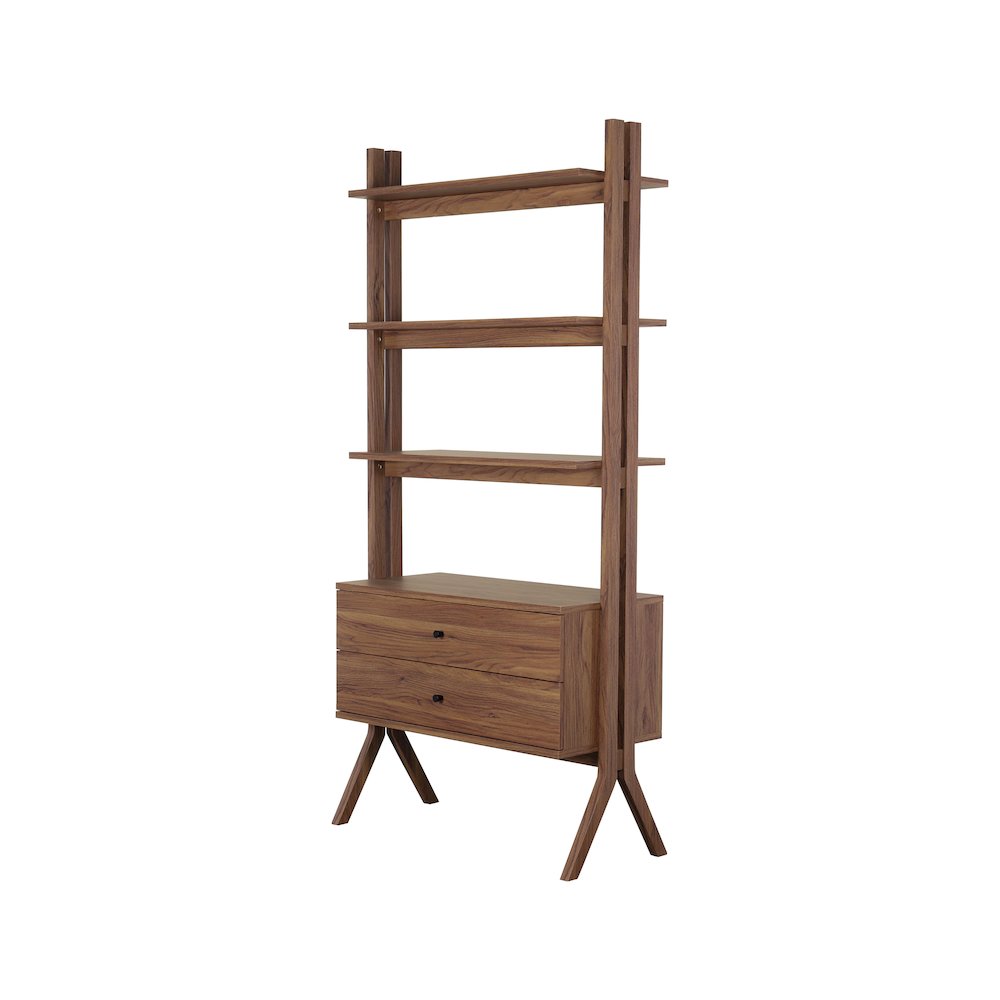 Lynchburg 2Drawer Bookshelf  Walnut