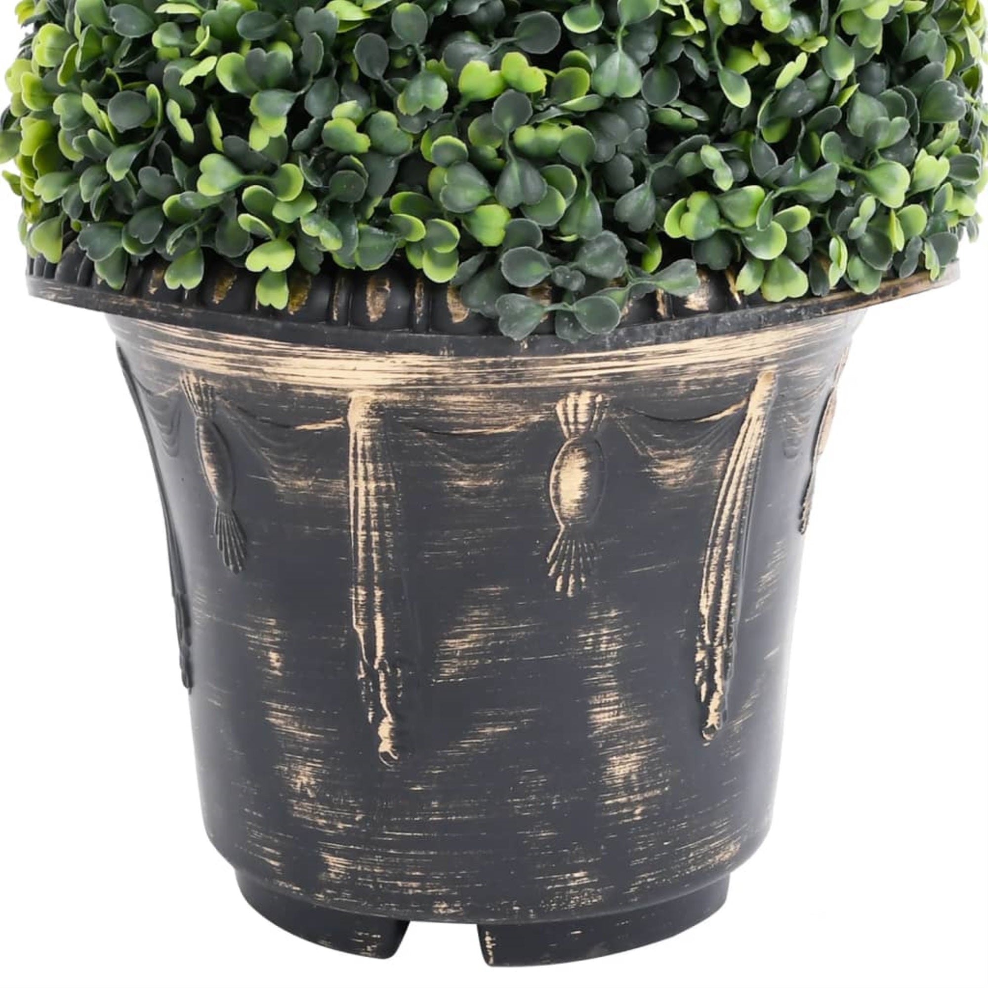 vidaXL Artificial Boxwood Spiral Plant with Pot Green 35''