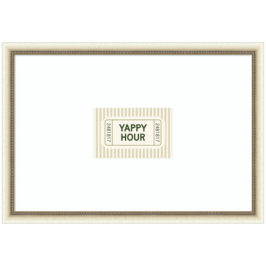 Yappy Hour Ticket Sage Green Wall by Lucky Guava Framed Wall Art Print